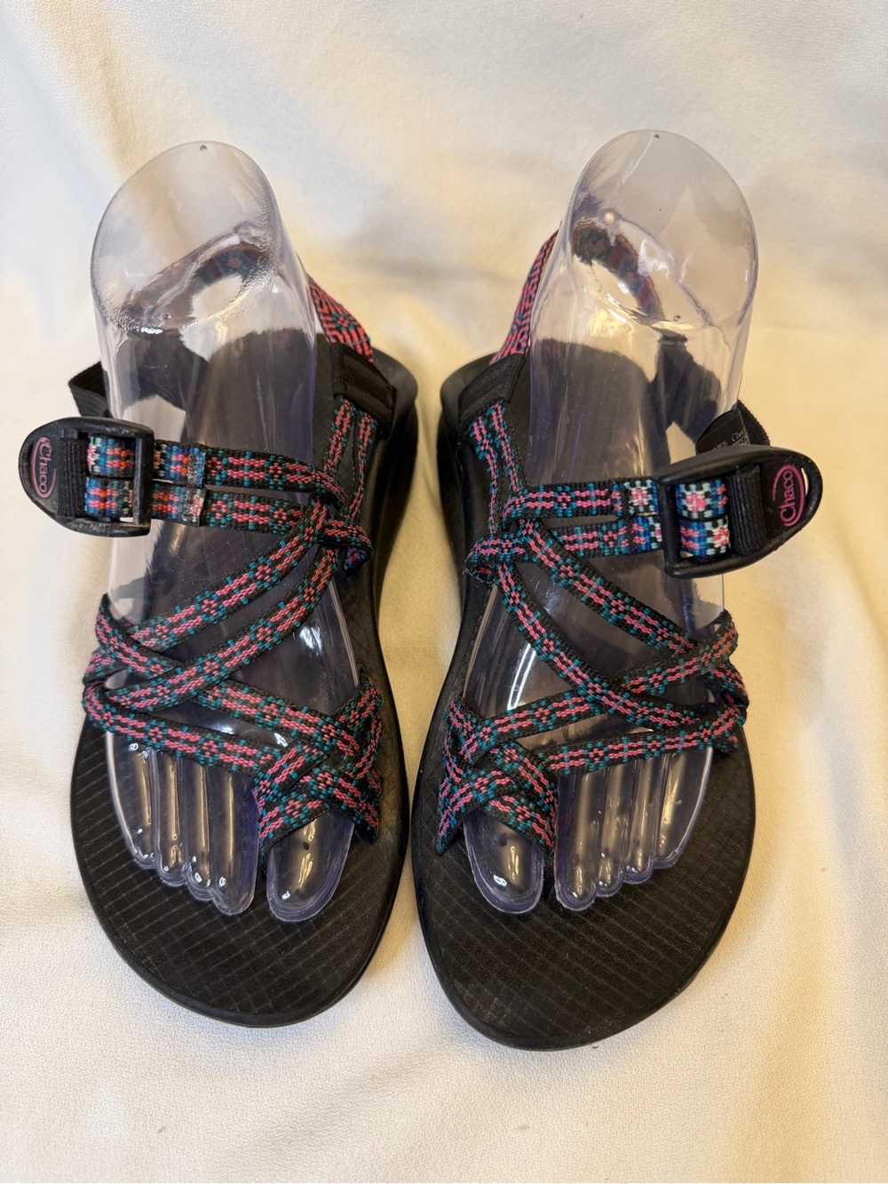 Chaco ZX2 Classic Women's Size 8 Hiking Sandals Pink Teal Double Strap